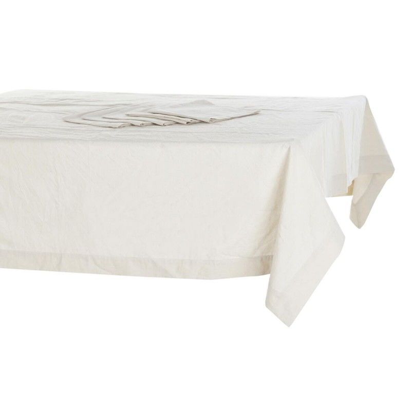 Nappe et serviettes de table DKD Home Decor Beige (150 x 150 x 150 cm)