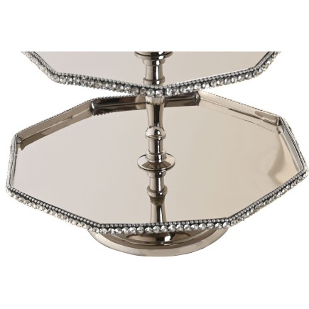 Centre de Table DKD Home Decor Argenté Aluminium (23 x 23 x 22 cm)