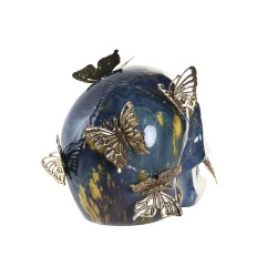 Figurine Décorative DKD Home Decor Métal Résine Multicouleur Crâne Moderne (15,5 x 10,5 x 11 cm) (3 Unités)