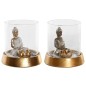 Figurine Décorative DKD Home Decor Verre Argenté Doré Résine Oriental (2 Unités) (16 x 16 x 18 cm) Figurine Décorative DKD Home Decor Verre Argenté Doré Résine Oriental (2 Unités) (16 x 16 x 18 cm)