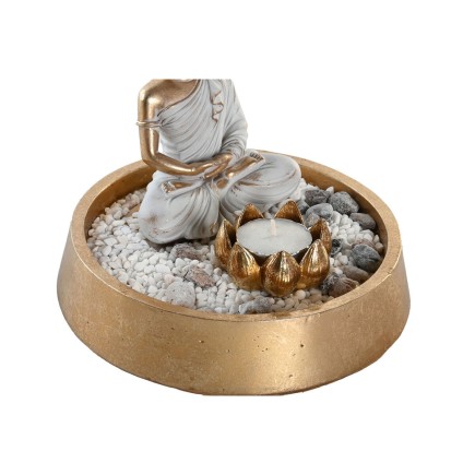 Figurine Décorative DKD Home Decor Verre Argenté Doré Résine Oriental (2 Unités) (16 x 16 x 18 cm)