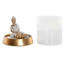 Figurine Décorative DKD Home Decor Verre Argenté Doré Résine Oriental (2 Unités) (16 x 16 x 18 cm)