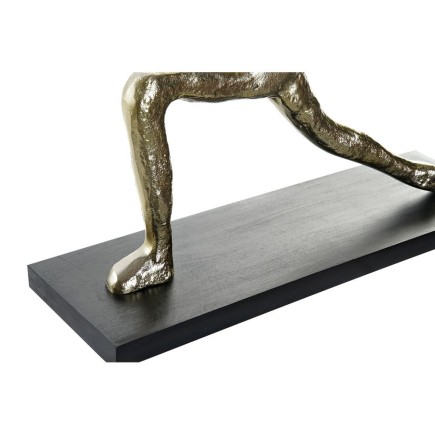 Figurine Décorative DKD Home Decor Aluminium Bois MDF Yoga (3 pcs) (33 x 10 x 35 cm) (35 x 10 x 33 cm) (33 x 10 x 28 cm)