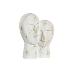 Figurine Décorative DKD Home Decor 23 x 10 x 30 cm Visage Doré Aluminium Blanc