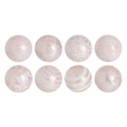 Bolas CAPIZ Decoración Rosa 10 x 10 x 10 cm (8 Unidades)
