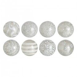 Balles CAPIZ Décoration Argent 10 x 10 x 10 cm (8 Unités)