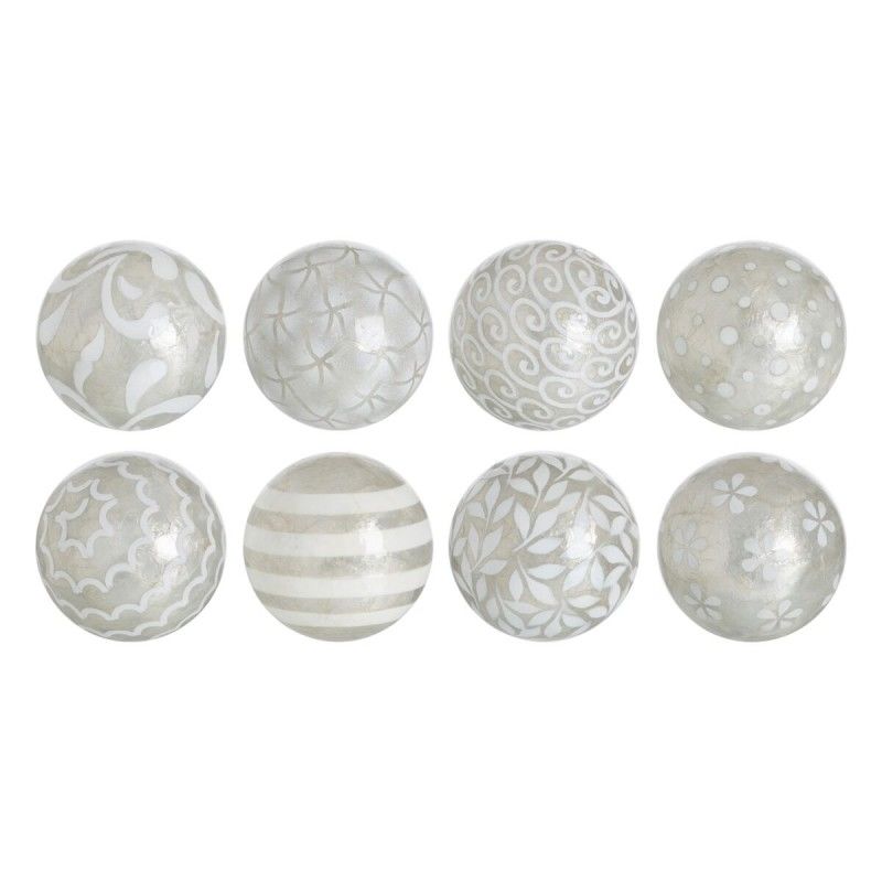 Balles CAPIZ Décoration Argent 10 x 10 x 10 cm (8 Unités)