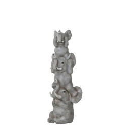 Elefanti grigi in resina 10x10x32 cm