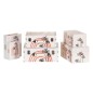 Boîte Décorative Fleurs Toile 24 x 18 x 6 cm DMF (2 Pièces)