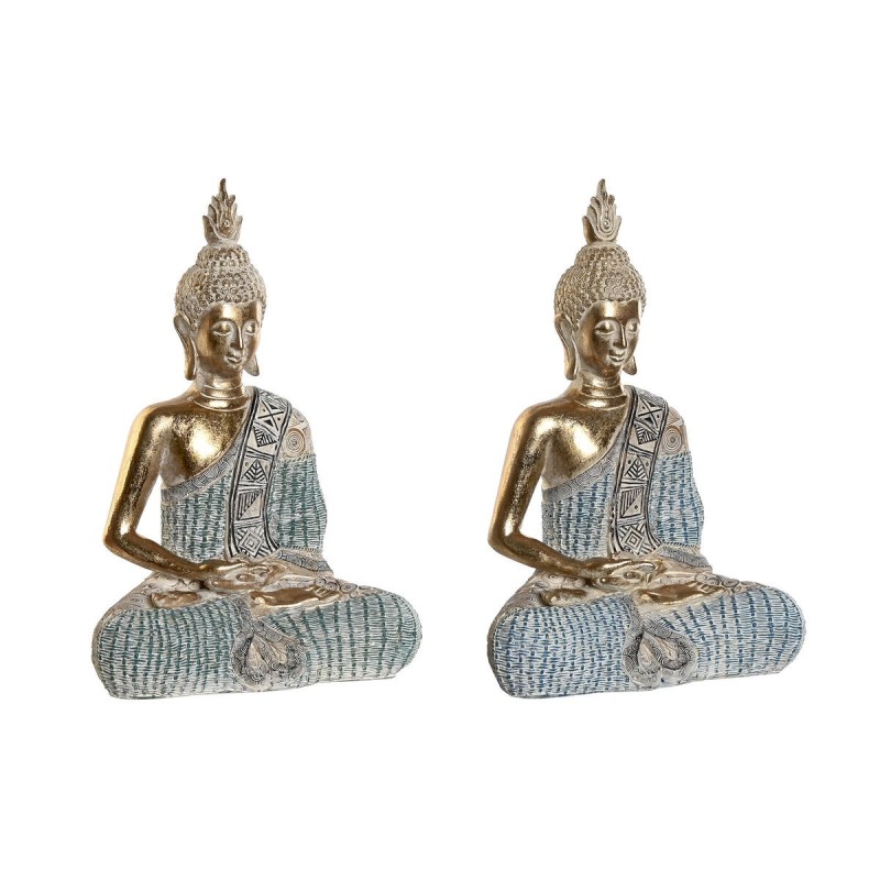 Figurine Décorative DKD Home Decor 23 x 13 x 34 cm Bleu Buda Turquoise Oriental Décapé (2 Unités) Figurine Décorative DKD Home Decor 23 x 13 x 34 cm Bleu Buda Turquoise Oriental Décapé (2 Unités)
