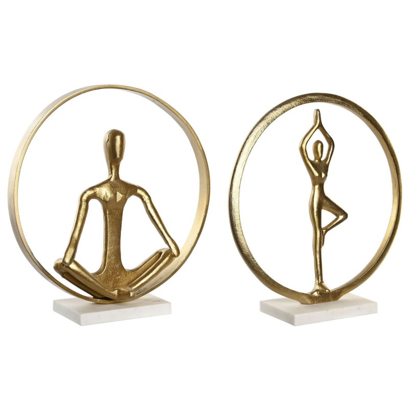 Figurine Décorative DKD Home Decor 33 x 11 x 35,5 cm 36 x 10 x 36 cm Doré Blanc Yoga (2 Unités) Figurine Décorative DKD Home Decor 33 x 11 x 35,5 cm 36 x 10 x 36 cm Doré Blanc Yoga (2 Unités)