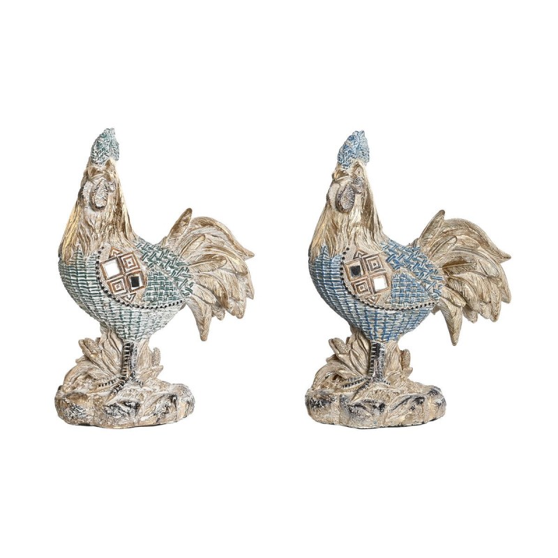 Figurine Décorative DKD Home Decor 14,3 x 7,5 x 20 cm Bleu Turquoise Coq Décapé (2 Unités) Figurine Décorative DKD Home Decor 14,3 x 7,5 x 20 cm Bleu Turquoise Coq Décapé (2 Unités)