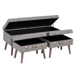 Coffre Tissu Synthétique Bois