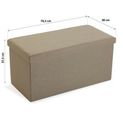 Banc de coffre Long Démontable Lin Bois MDF (38 x 37,5 x 76,5 cm)