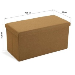 Banc de coffre Long Démontable Lin Bois MDF (38 x 37,5 x 76,5 cm)