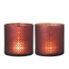 Set de 2 photophores en verre Bordeaux 20x20x20 cm Set de 2 photophores en verre Bordeaux 20x20x20 cm