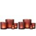 Set de 2 photophores en verre Bordeaux 20x20x20 cm Set de 2 photophores en verre Bordeaux 20x20x20 cm