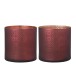 Set de 2 photophores en verre Bordeaux 20x20x20 cm Set de 2 photophores en verre Bordeaux 20x20x20 cm