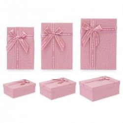 Set de boîtes décoratives Rose Carton Lien 3 Pièces