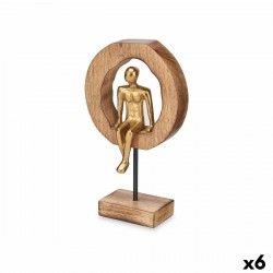 Figura Decorativa Sentado Dorado Metal 15,5 x 27 x 8 cm (6 Unidades)