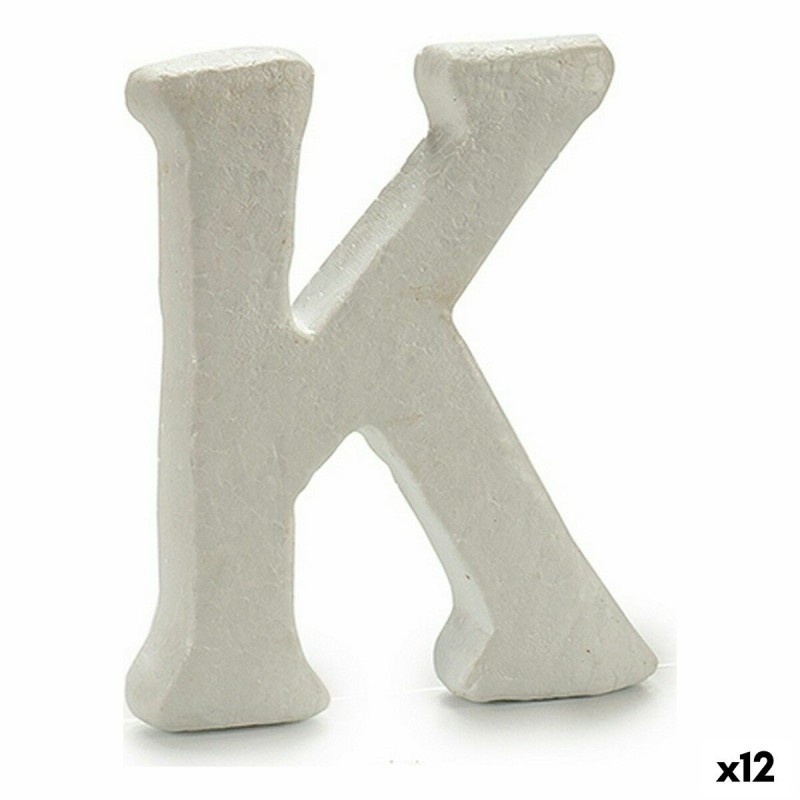 Lettre K Blanc polystyrène 1 x 15 x 13,5 cm (12 Unités)