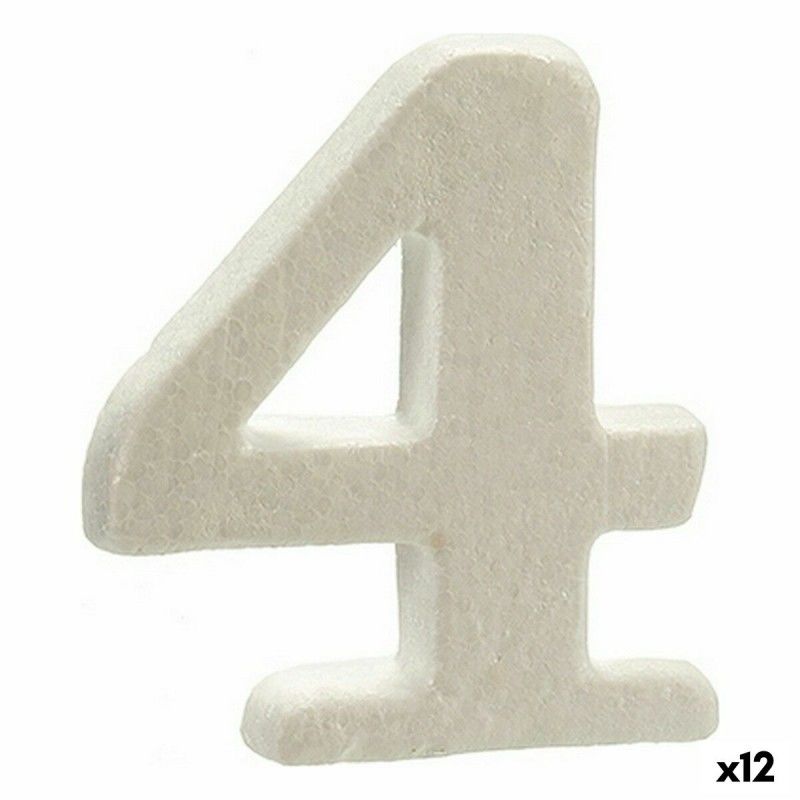 Numéro 4 Blanc polystyrène 2 x 15 x 10 cm (12 Unités)