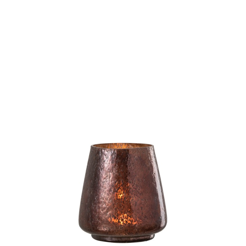 Photophore en verre marron 14x14x16 cm Photophore en verre marron 14x14x16 cm
