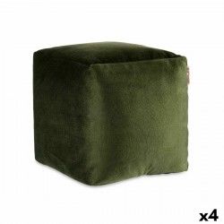 Puff Terciopelo Verde 30 x 30 x 30 cm (4 Unidades)