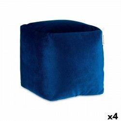 Pouf Velours Bleu 30 x 30 x 30 cm (4 Unités)