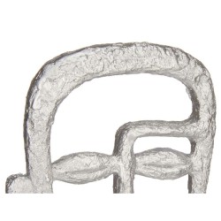 Figura Decorativa Cara Plateado 19,5 x 38 x 10,5 cm (4 Unidades)