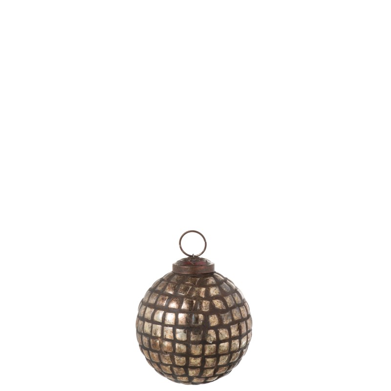 BOULE DE NOEL MOSAIQUES VERRE ANTIQUE OR SMALL