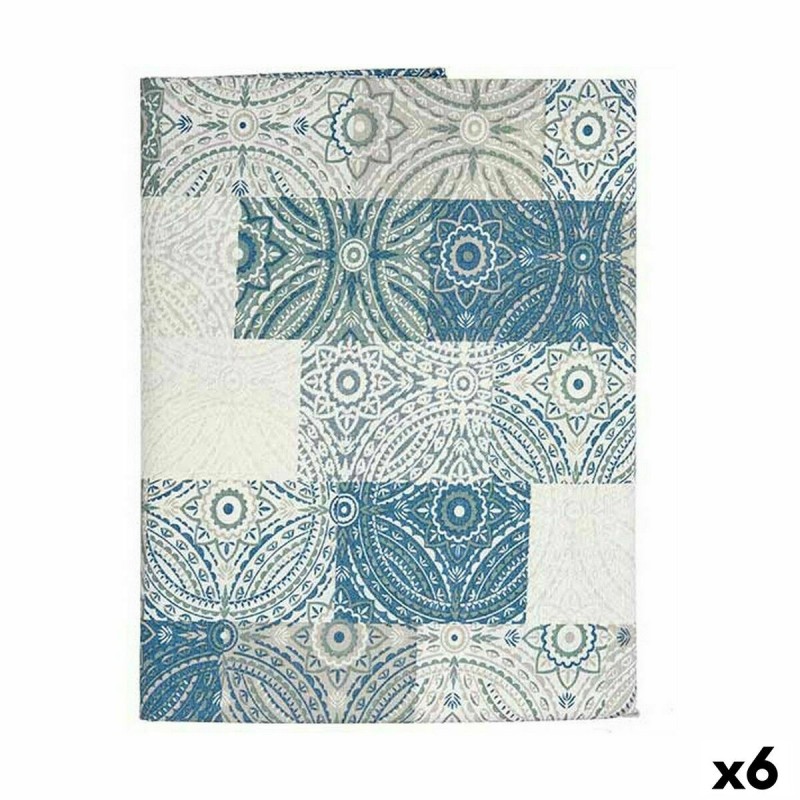 Nappe toile Antitaches Carrelage 140 x 180 cm Bleu (6 Unités)