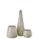 Albero con foglie in vetro argento 14x14x40cm
