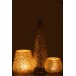 Albero con foglie in vetro argento 14x14x40cm