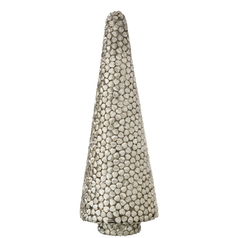 Albero con foglie in vetro argento 14x14x40cm