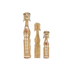 Figura Decorativa DKD Home Decor Blanco Marrón Perro Tropical 80 cm 16 x 9 x 100 cm