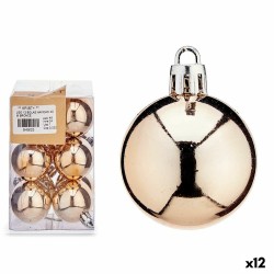 Set de Bolas de Navidad Bronce PVC Ø 4 cm (12 Unidades)