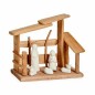 Crèche de Noël blanc Naturel bois Céramique 10x21x25cm - Lot de 2