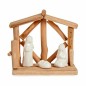 Crèche de Noël blanc Naturel bois Céramique 17x14,5x8cm - Lot de 2