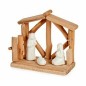 Crèche de Noël blanc Naturel bois Céramique 17x14,5x8cm - Lot de 2