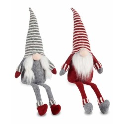 Figura Decorativa Gnomo Rojo Gris 25 x 36 x 30 cm