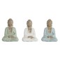 Figura Decorativa Home ESPRIT Blanco Verde Turquesa Buda Oriental 14 x 10,5 x 18,5 cm (3 Unidades)