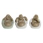 Figurine Décorative Home ESPRIT Blanc Vert Buda Oriental 10 x 9 x 10,5 cm (3 Unités)
