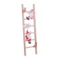 Adorno Navideño Multicolor Madera Escalera Papá Noel 12 x 1,8 x 42 cm
