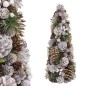 Albero di Natale Bianco Dorato in Plastica Schiuma Ananas 19 x 19 x 48.5 cm