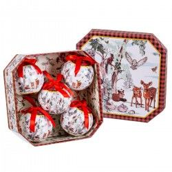 Boules de Noël Multicouleur Papier Polyfoam animaux 7,5 x 7,5 x 7,5 cm (5 Unités)