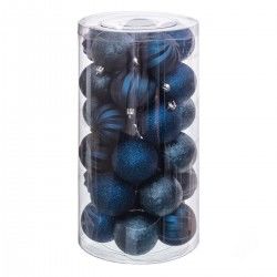 Boules de Noël Bleu Plastique 6 x 6 x 6 cm (30 Unités)