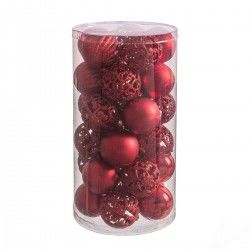 Boules de Noël Rouge Plastique 5 x 5 x 5 cm (30 Unités)