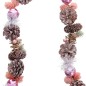 Guirlande de Noël Blanc Rose Plastique Foam Ananas 150 cm