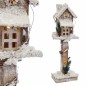 Décorations de Noël Blanc Beige Bois Maison 15 x 9 x 50 cm